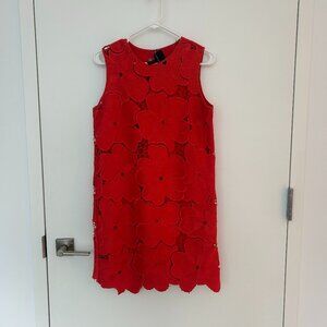 Cynthia Rowley Red Sleeveless Floral Shift Dress